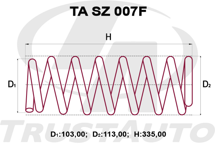 ПРУЖИНА ПОДВЕСКИ TRUSTAUTO TASZ007F